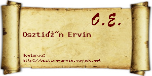 Osztián Ervin névjegykártya